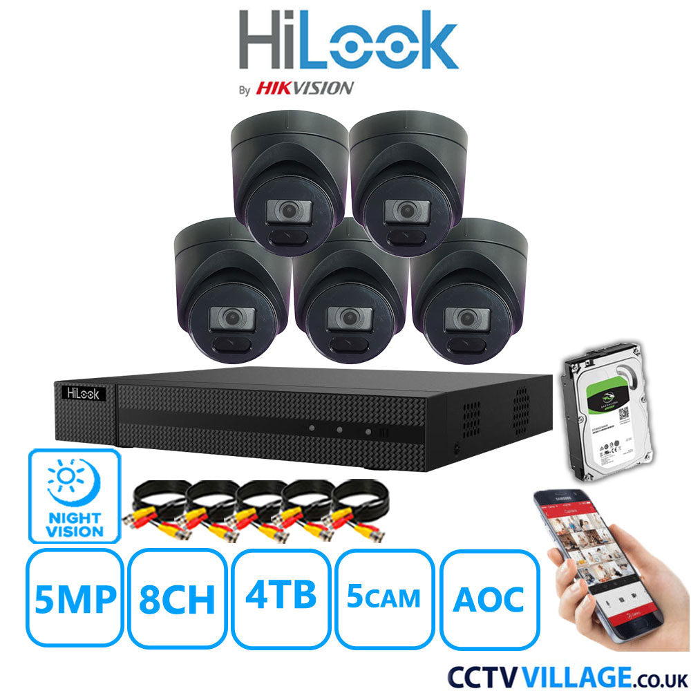 Hilook DVR 8CH and 5MP Hizone IR Night Vision Camera Black Full Kit Special Offer