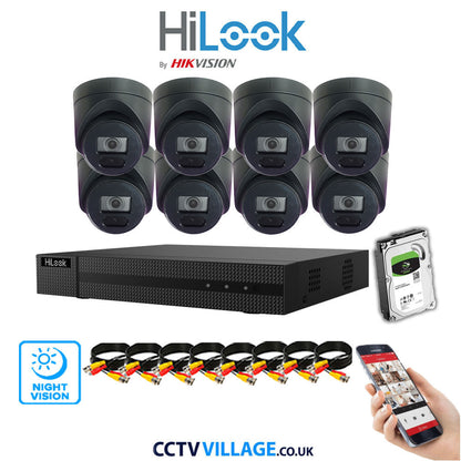 Hilook DVR 8CH and 5MP Hizone IR Night Vision Camera Black Full Kit Special Offer