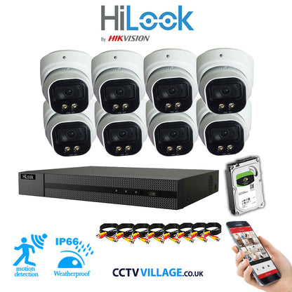 Full IP CCTV System 5MP Kit 8CH Hilook NVR Hizone White Cameras and HDD Special Offer