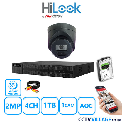 Hilook DVR 4CH and 2MP Hizone IR Night Vision Camera Black Full Kit Special Offer