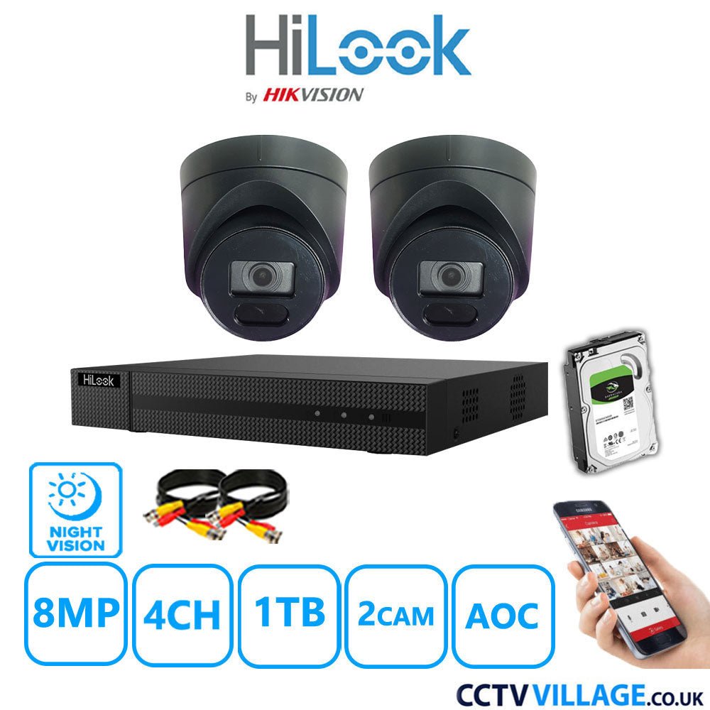 Hilook DVR 4CH and 8MP Hizone IR Night Vision Camera Black Full Kit Special Offer