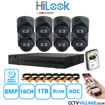 Hilook DVR 16CH and 8MP Hizone IR Night Vision Camera Black Full Kit Special Offer