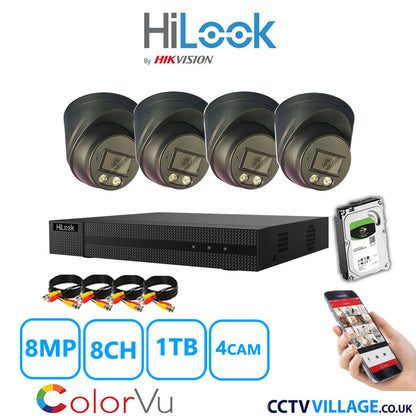 Hilook DVR 8CH and 8MP Hizone Camera Black Full Kit Special Offer