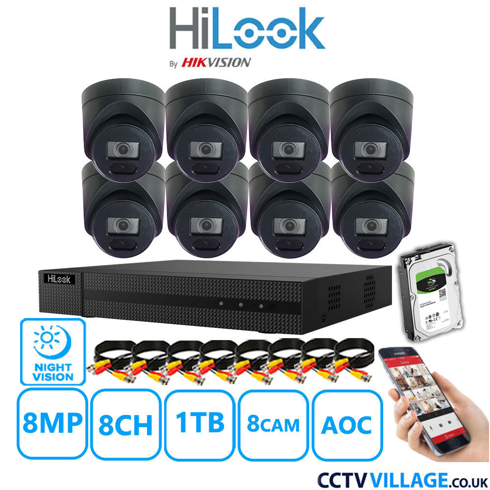 Hilook DVR 8CH and 8MP Hizone IR Night Vision Camera Black Full Kit Special Offer