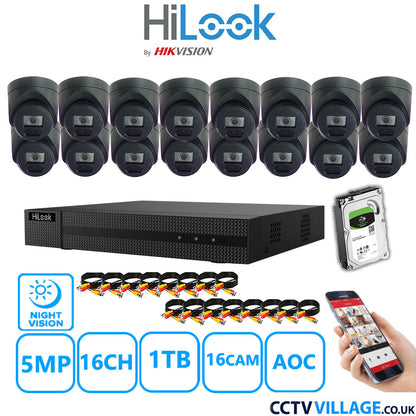 Hilook DVR 16CH and 5MP Hizone IR Night Vision Camera Black Full Kit Special Offer