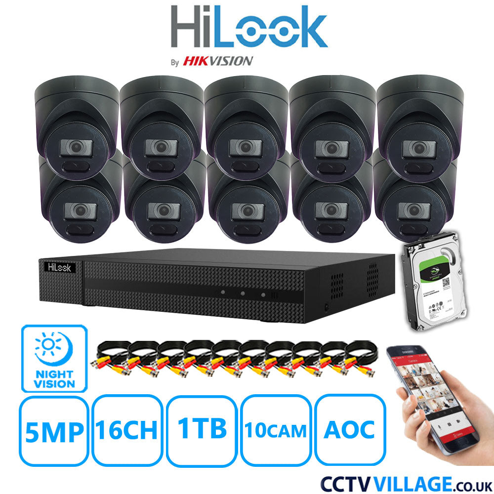 Hilook DVR 16CH and 5MP Hizone IR Night Vision Camera Black Full Kit Special Offer