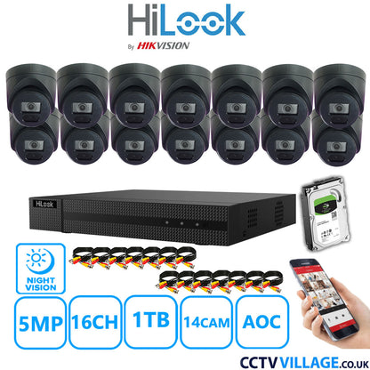 Hilook DVR 16CH and 5MP Hizone IR Night Vision Camera Black Full Kit Special Offer