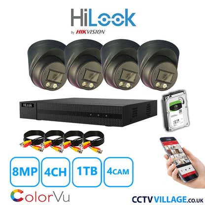 Hilook DVR 4CH and 8MP Hizone Camera Black Full Kit Special Offer