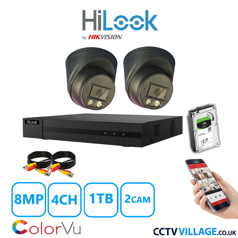 Hilook DVR 4CH and 8MP Hizone Camera Black Full Kit Special Offer