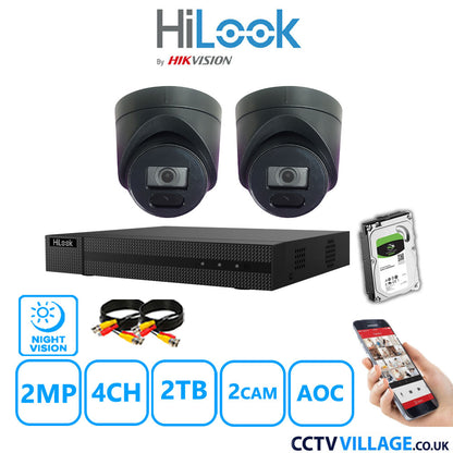 Hilook DVR 4CH and 2MP Hizone IR Night Vision Camera Black Full Kit Special Offer