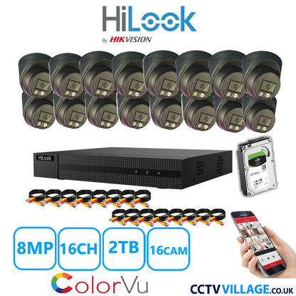 Hilook DVR 16CH and 8MP Hizone Camera Black Full Kit Special Offer