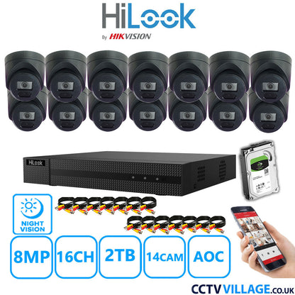 Hilook DVR 16CH and 8MP Hizone IR Night Vision Camera Black Full Kit Special Offer