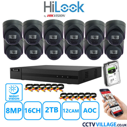 Hilook DVR 16CH and 8MP Hizone IR Night Vision Camera Black Full Kit Special Offer