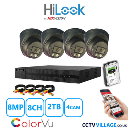 Hilook DVR 8CH and 8MP Hizone Camera Black Full Kit Special Offer