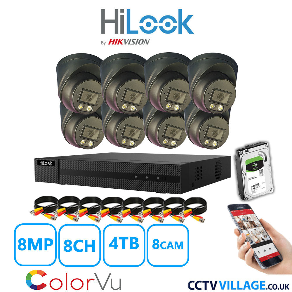 Hilook DVR 8CH and 8MP Hizone Camera Black Full Kit Special Offer