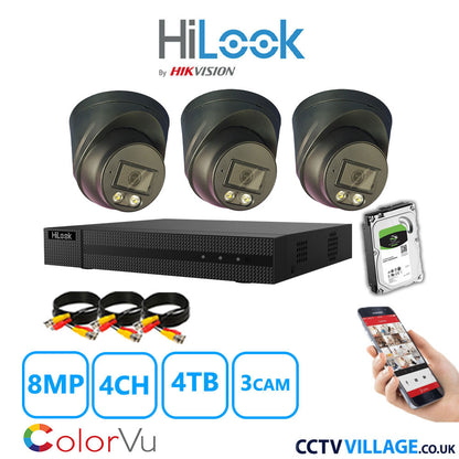 Hilook DVR 4CH and 8MP Hizone Camera Black Full Kit Special Offer