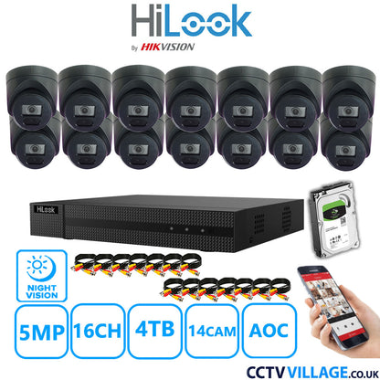 Hilook DVR 16CH and 5MP Hizone IR Night Vision Camera Black Full Kit Special Offer