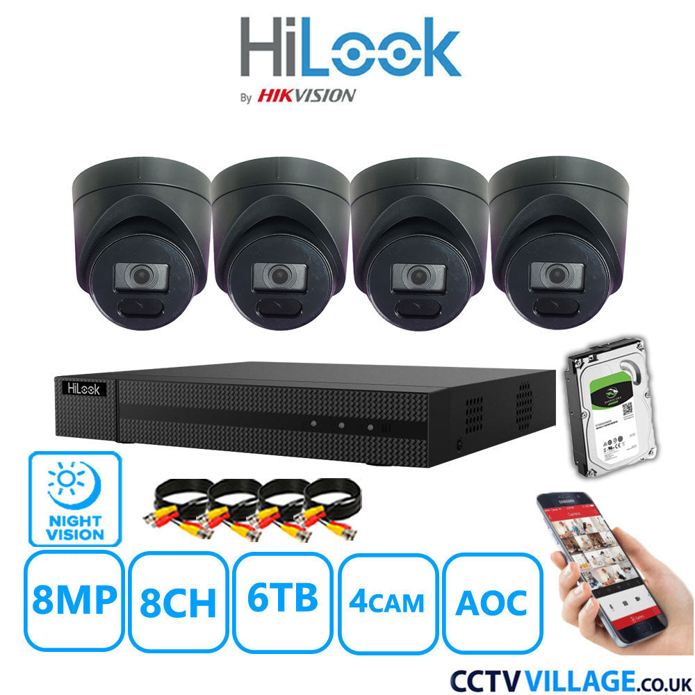 Hilook DVR 8CH and 8MP Hizone IR Night Vision Camera Black Full Kit Special Offer