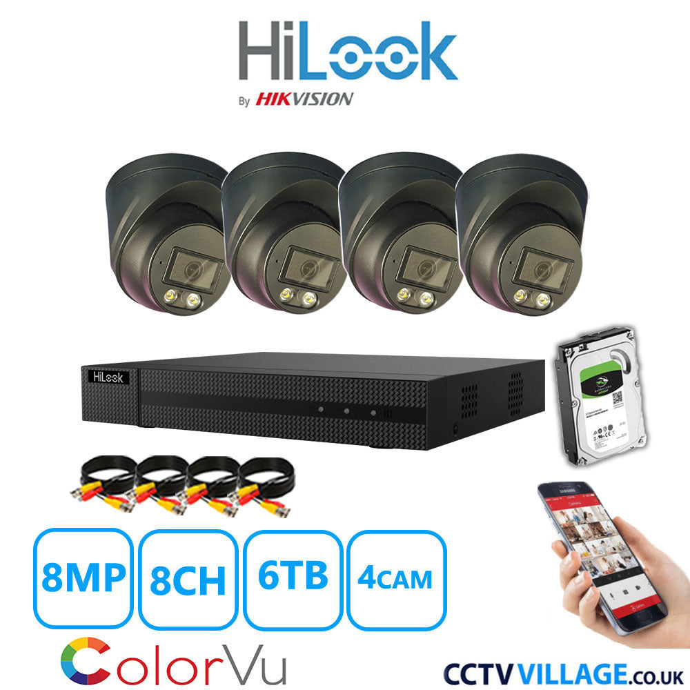 Hilook DVR 8CH and 8MP Hizone Camera Black Full Kit Special Offer