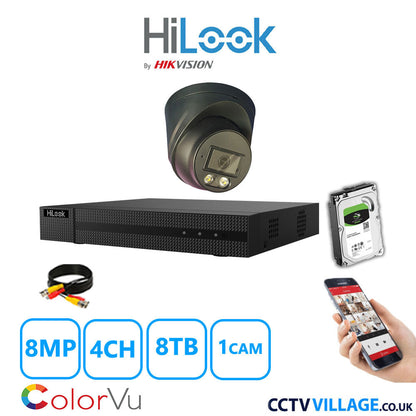 Hilook DVR 4CH and 8MP Hizone Camera Black Full Kit Special Offer