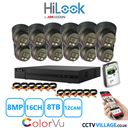 Hilook DVR 16CH and 8MP Hizone Camera Black Full Kit Special Offer