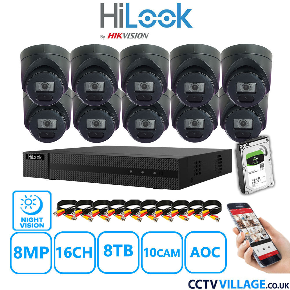 Hilook DVR 16CH and 8MP Hizone IR Night Vision Camera Black Full Kit Special Offer