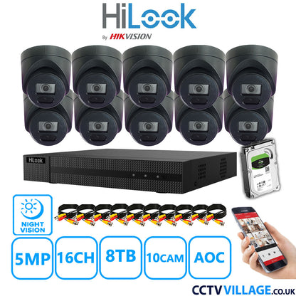 Hilook DVR 16CH and 5MP Hizone IR Night Vision Camera Black Full Kit Special Offer