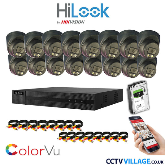 Hilook DVR 16CH and 8MP Hizone Camera Black Full Kit Special Offer