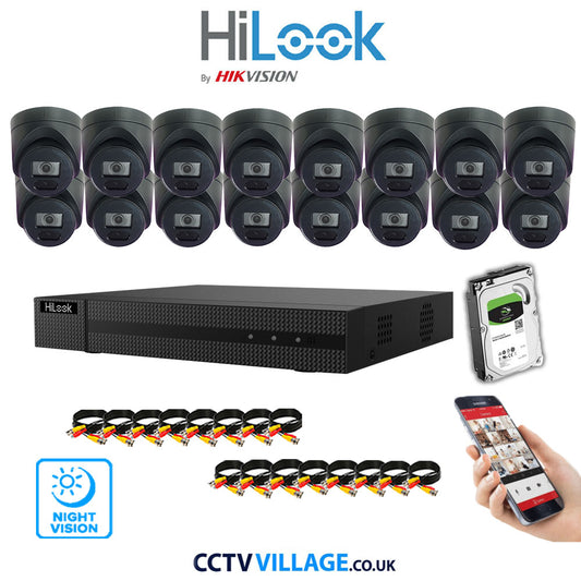 Hilook DVR 16CH and 5MP Hizone IR Night Vision Camera Black Full Kit Special Offer