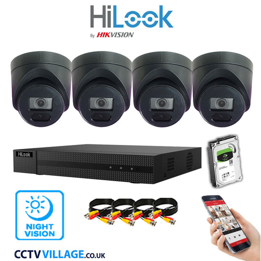 Hilook DVR 4CH and 5MP Hizone IR Night Vision Camera Black Full Kit Special Offer