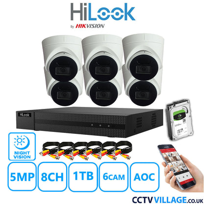 Hilook DVR 8CH and 5MP Hizone IR Night Vision Camera White Full Kit Special Offer