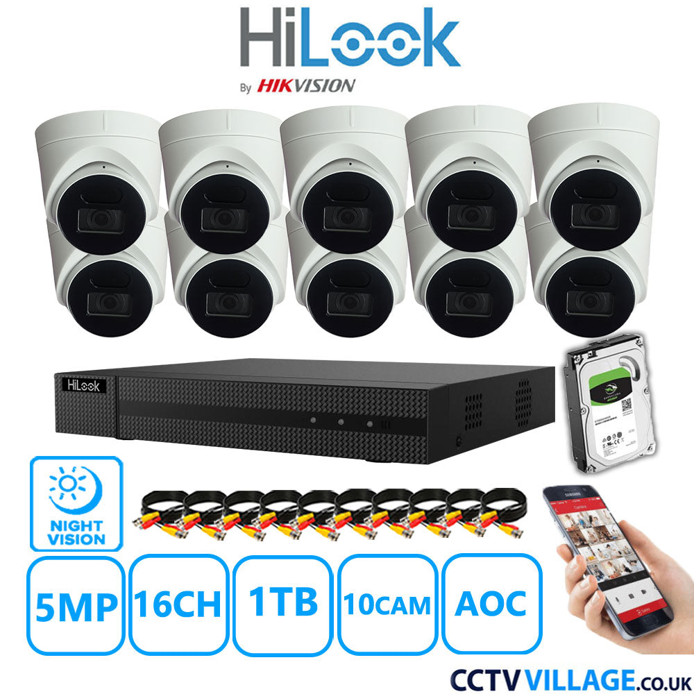 Hilook DVR 16CH and 5MP Hizone IR Night Vision Camera White Full Kit Special Offer