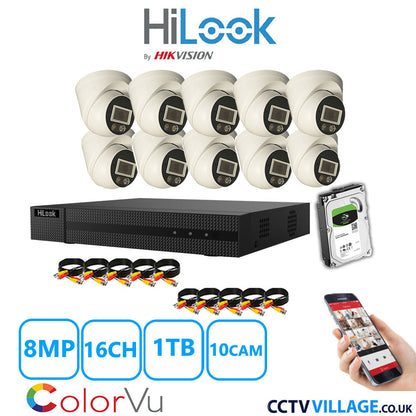 Hilook DVR 16CH and 8MP Hizone Camera White Full Kit Special Offer