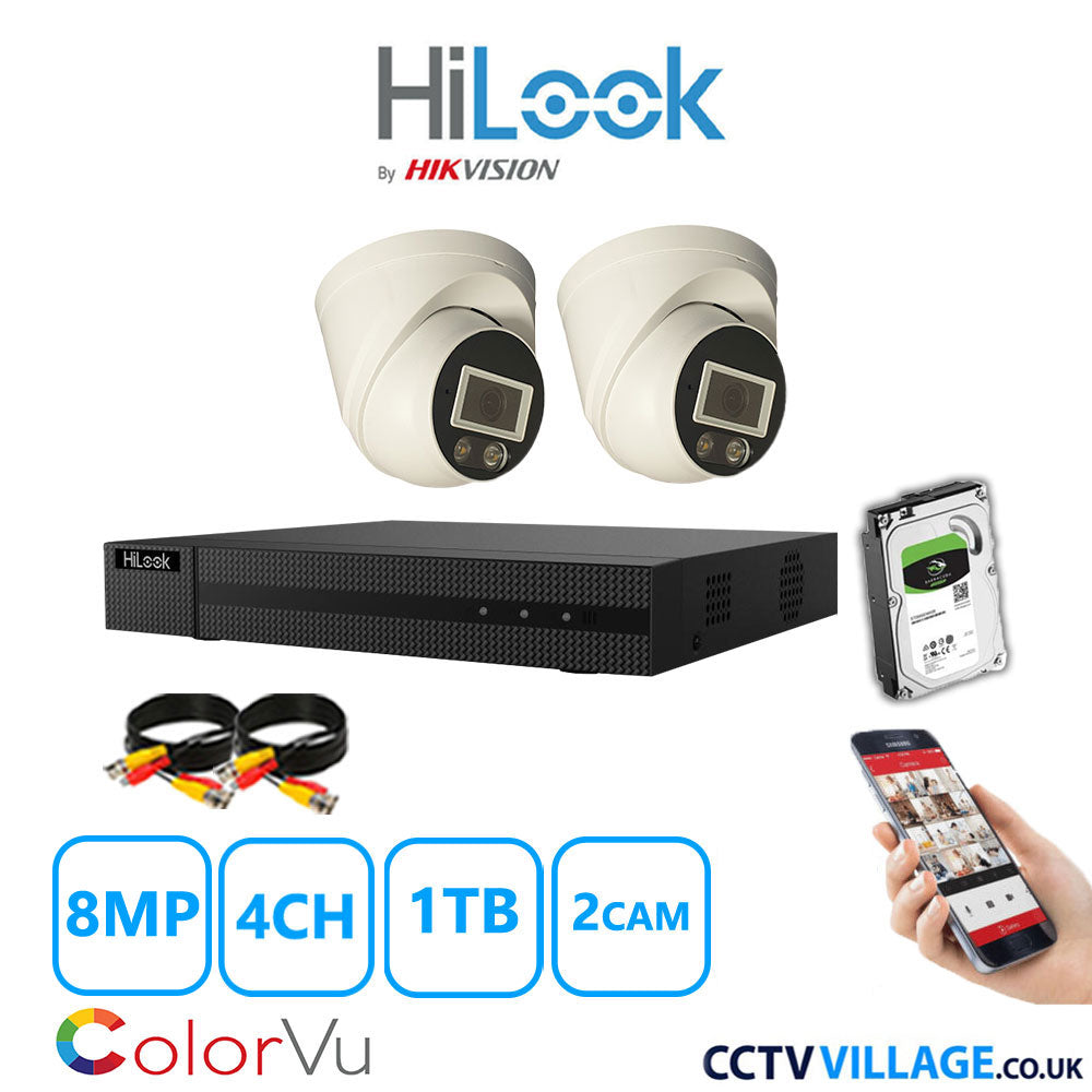 Hilook DVR 4CH and 8MP Hizone Camera White Full Kit Special Offer