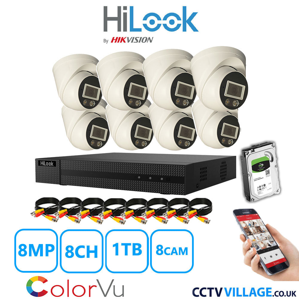 Hilook DVR 8CH and 8MP Hizone Camera White Full Kit Special Offer