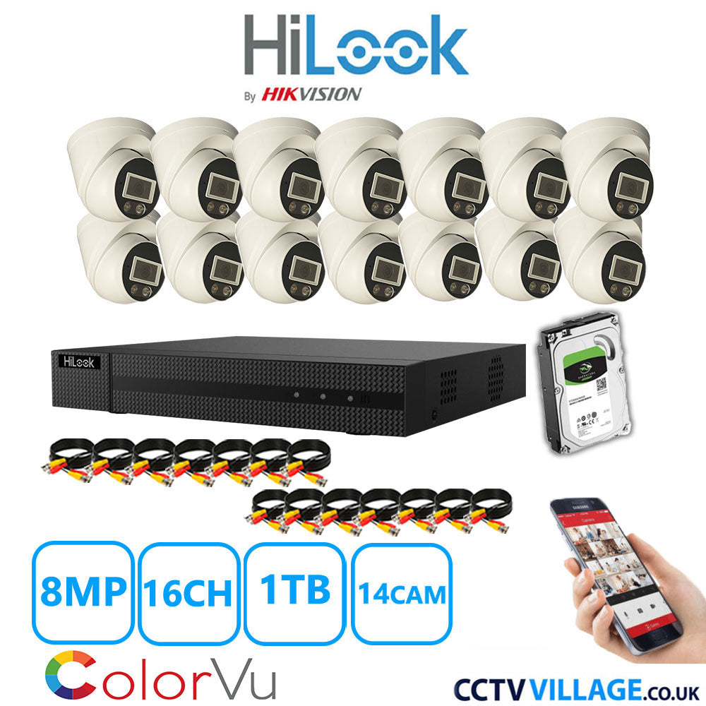 Hilook DVR 16CH and 8MP Hizone Camera White Full Kit Special Offer