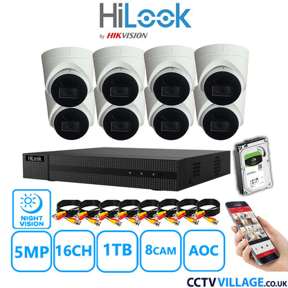 Hilook DVR 16CH and 5MP Hizone IR Night Vision Camera White Full Kit Special Offer