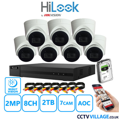 Hilook DVR 8CH and 2MP Hizone IR Night Vision Camera White Full Kit Special Offer