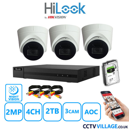 Hilook DVR 4CH and 2MP Hizone IR Night Vision Camera White Full Kit Special Offer