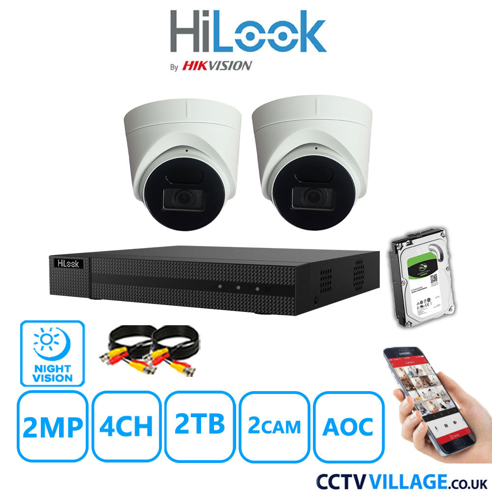 Hilook DVR 4CH and 2MP Hizone IR Night Vision Camera White Full Kit Special Offer