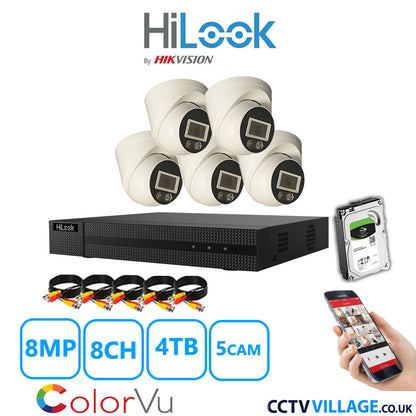 Hilook DVR 8CH and 8MP Hizone Camera White Full Kit Special Offer