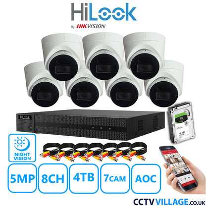 Hilook DVR 8CH and 5MP Hizone IR Night Vision Camera White Full Kit Special Offer