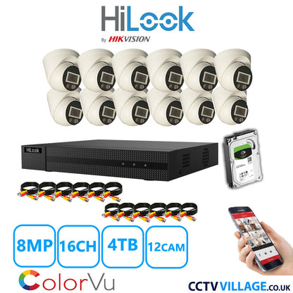 Hilook DVR 16CH and 8MP Hizone Camera White Full Kit Special Offer