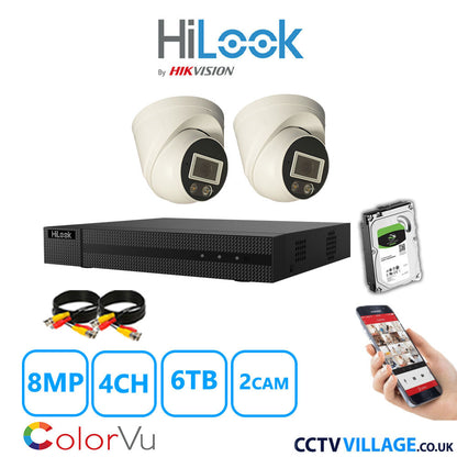 Hilook DVR 4CH and 8MP Hizone Camera White Full Kit Special Offer