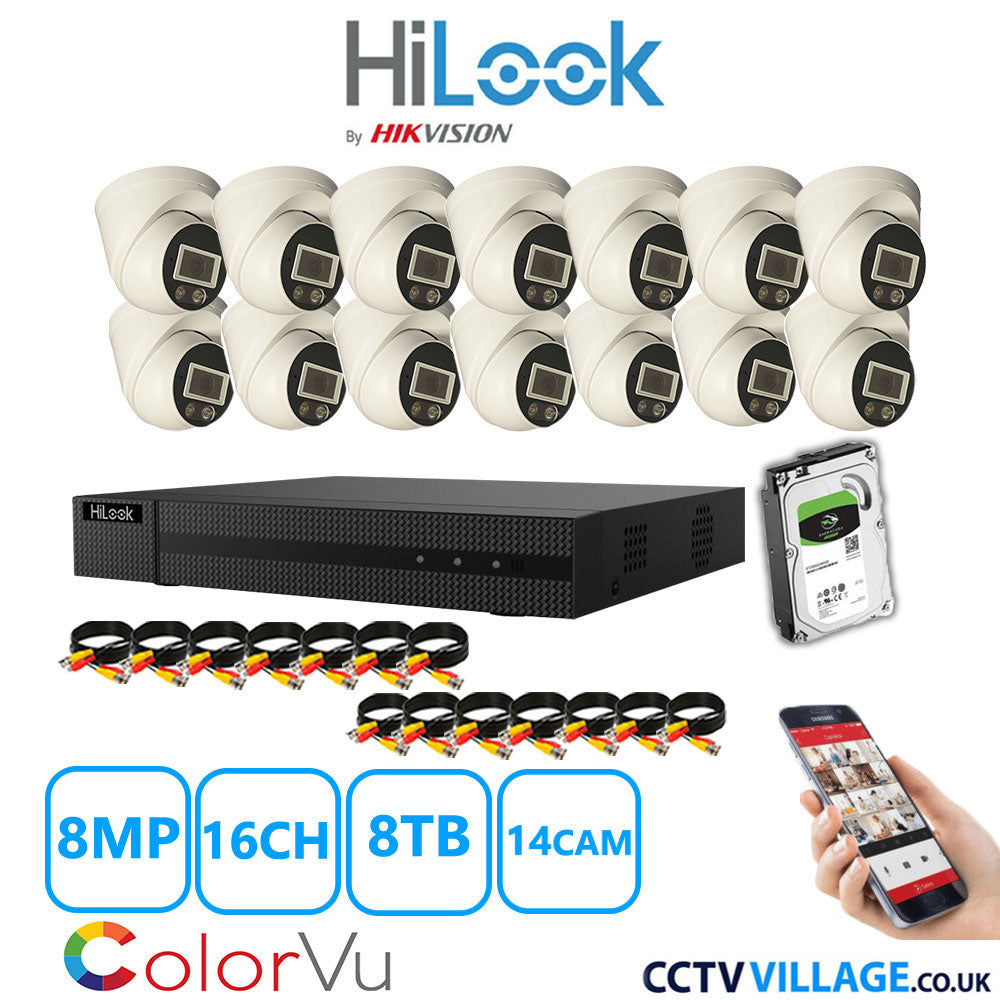 Hilook DVR 16CH and 8MP Hizone Camera White Full Kit Special Offer