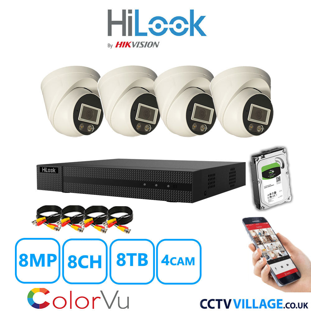 Hilook DVR 8CH and 8MP Hizone Camera White Full Kit Special Offer