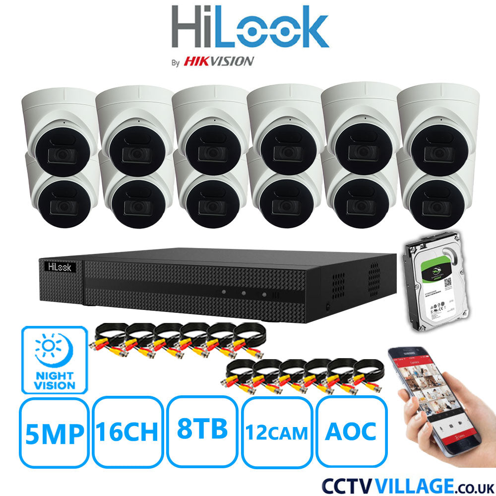 Hilook DVR 16CH and 5MP Hizone IR Night Vision Camera White Full Kit Special Offer