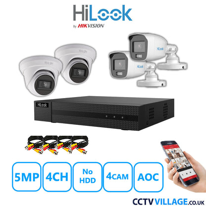 HiLook 5MP Mix system four cameras with audio without HDD