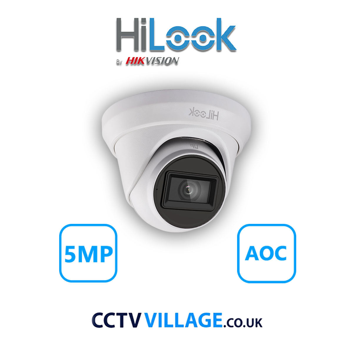 HiLook 5MP CCTV System 4 Channel DVR-204Q-M1 with 1 Turret Camera THC-T250-MS White 1TB HDD Full Kit