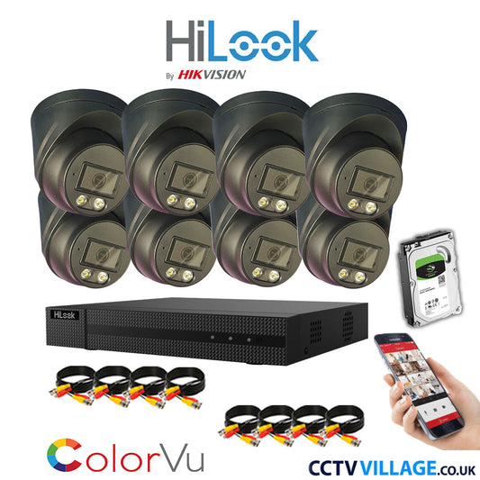 Hilook DVR 8CH and 2MP Hizone Camera Black Full Kit Special Offer